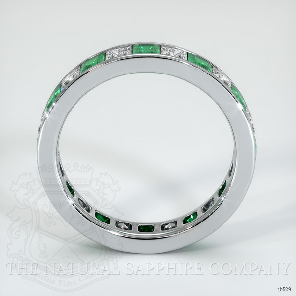 Platinum 950 Emerald and Diamond Eternity Wedding Band