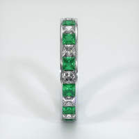 Platinum 950 Emerald and Diamond Eternity Wedding Band Image