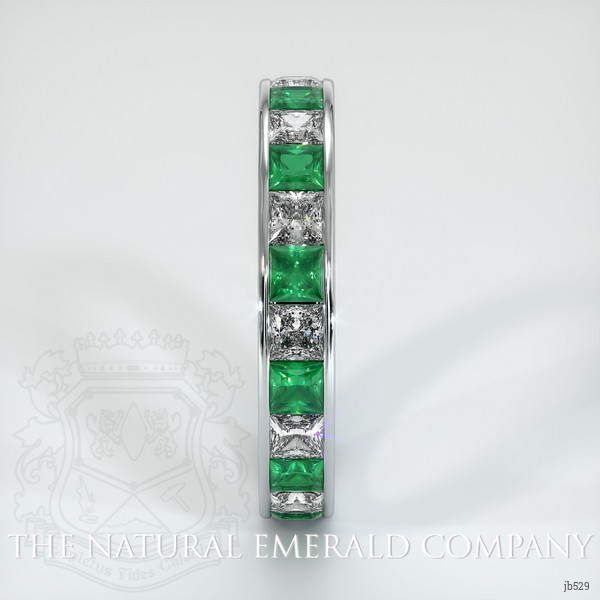 18K White Gold Emerald and Diamond Eternity Wedding Band