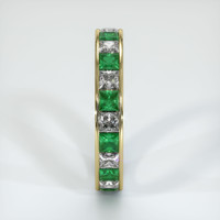 18K Yellow Gold Emerald and Diamond Eternity Wedding Band Image