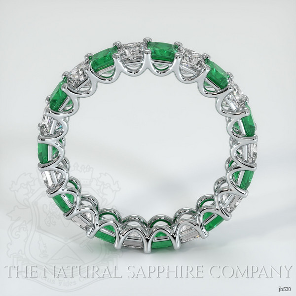 Platinum 950 Emerald and Diamond Eternity Wedding Band