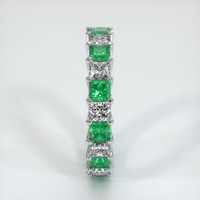 Platinum 950 Emerald and Diamond Eternity Wedding Band Image