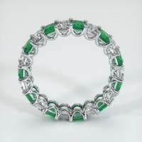 18K White Gold Emerald and Diamond Eternity Wedding Band Image