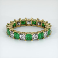 18K Yellow Gold Emerald and Diamond Eternity Wedding Band Video