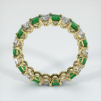 18K Yellow Gold Emerald and Diamond Eternity Wedding Band Image
