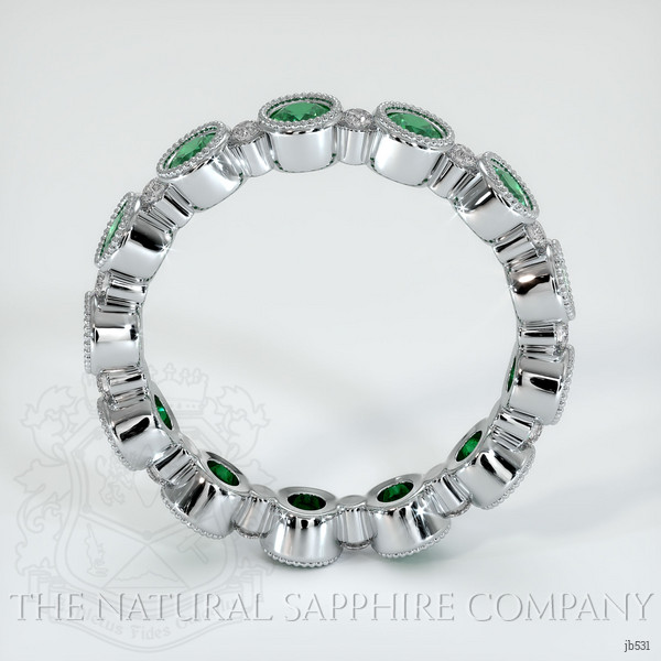 Platinum 950 Emerald and Diamond Eternity Wedding Band