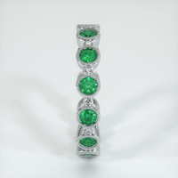 Platinum 950 Emerald and Diamond Eternity Wedding Band Image