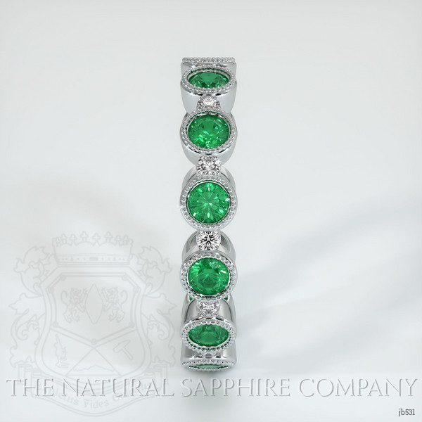 Platinum 950 Emerald and Diamond Eternity Wedding Band