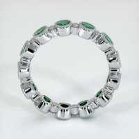 18K White Gold Emerald and Diamond Eternity Wedding Band Image