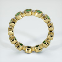 18K Yellow Gold Emerald and Diamond Eternity Wedding Band Image