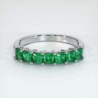 Platinum 950 Emerald Prong Wedding Band Video