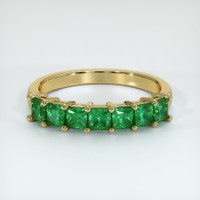 18K Yellow Gold Emerald Prong Wedding Band Video