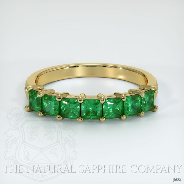 18K Yellow Gold Emerald Prong Wedding Band