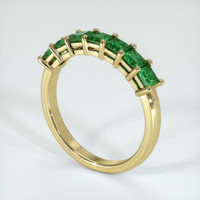 18K Yellow Gold Emerald Prong Wedding Band Image