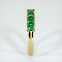 18K Yellow Gold Emerald Prong Wedding Band Image