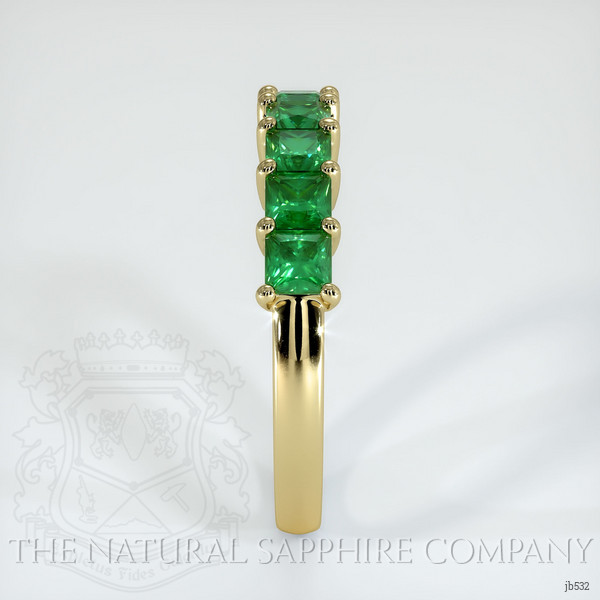 18K Yellow Gold Emerald Prong Wedding Band