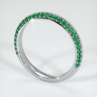18K White Gold Emerald Prong Wedding Band Image