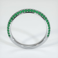 18K White Gold Emerald Prong Wedding Band Image