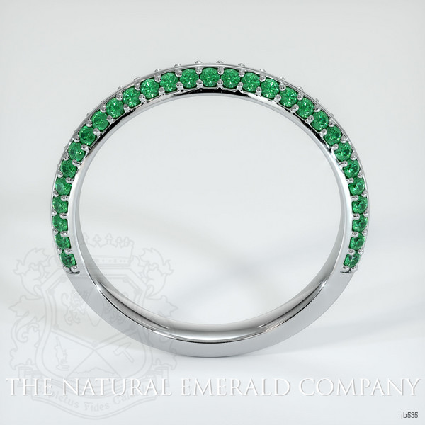 18K White Gold Emerald Prong Wedding Band