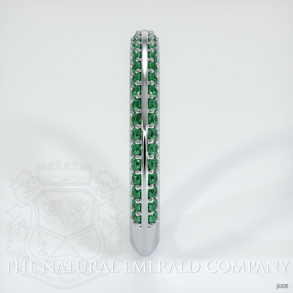 18K White Gold Emerald Prong Wedding Band