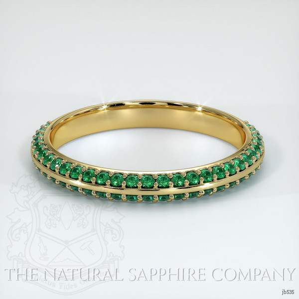 18K Yellow Gold Emerald Prong Wedding Band