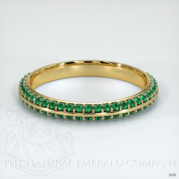 18K Yellow Gold Emerald Prong Wedding Band