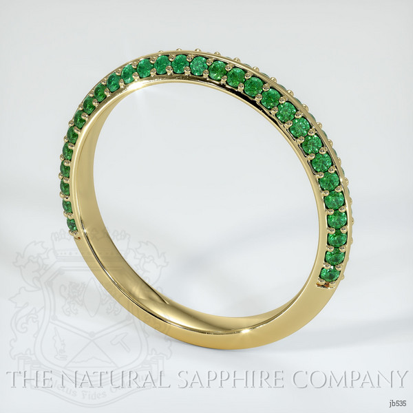 18K Yellow Gold Emerald Prong Wedding Band