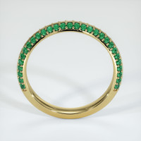 18K Yellow Gold Emerald Prong Wedding Band Image