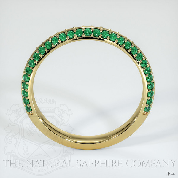 18K Yellow Gold Emerald Prong Wedding Band