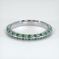 Platinum 950 Emerald and Diamond Prong Wedding Band Video
