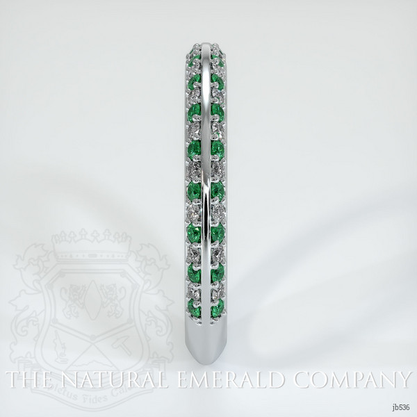 18K White Gold Emerald and Diamond Prong Wedding Band