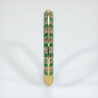 18K Yellow Gold Emerald and Diamond Prong Wedding Band Image