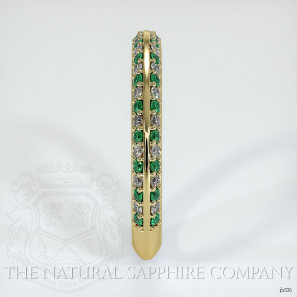 18K Yellow Gold Emerald and Diamond Prong Wedding Band