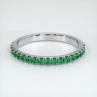 18K White Gold Emerald Eternity Wedding Band Video
