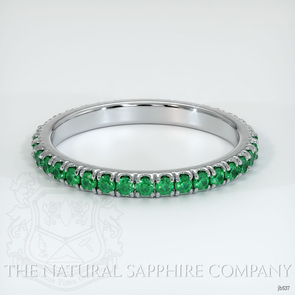 18K White Gold Emerald Eternity Wedding Band