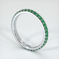 18K White Gold Emerald Eternity Wedding Band Image