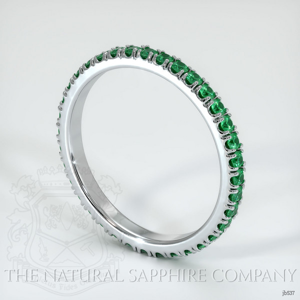18K White Gold Emerald Eternity Wedding Band