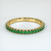 18K Yellow Gold Emerald Eternity Wedding Band Video