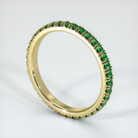 18K Yellow Gold Emerald Eternity Wedding Band Image