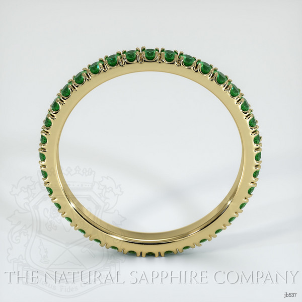 18K Yellow Gold Emerald Eternity Wedding Band