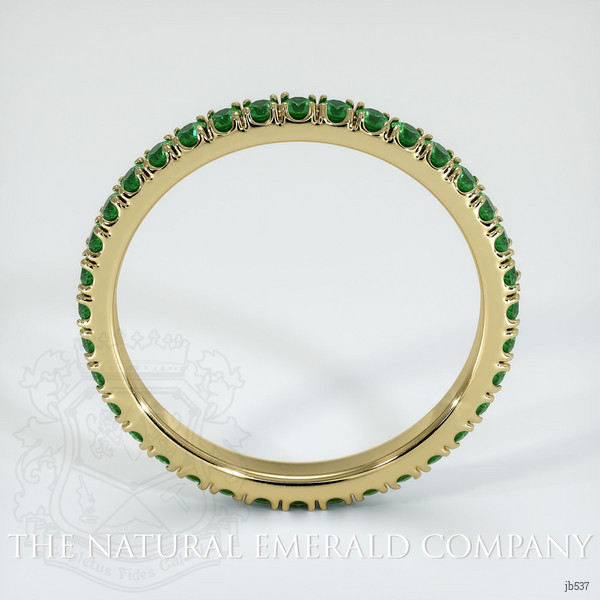 18K Yellow Gold Emerald Eternity Wedding Band