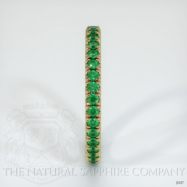 18K Yellow Gold Emerald Eternity Wedding Band