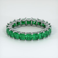 18K White Gold Emerald Eternity Wedding Band Video
