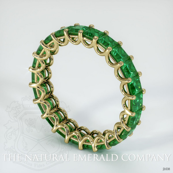 18K Yellow Gold Emerald Eternity Wedding Band