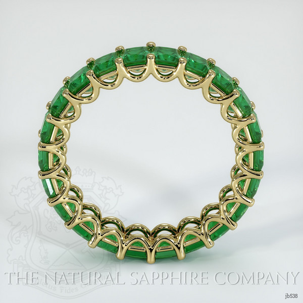 18K Yellow Gold Emerald Eternity Wedding Band