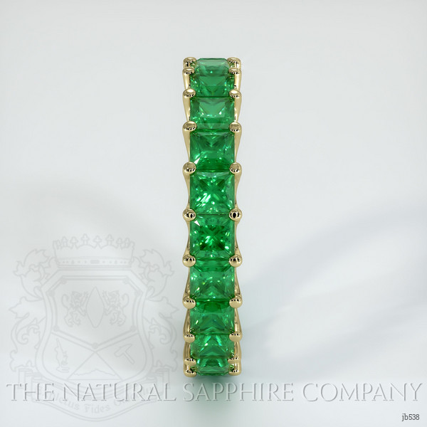 18K Yellow Gold Emerald Eternity Wedding Band