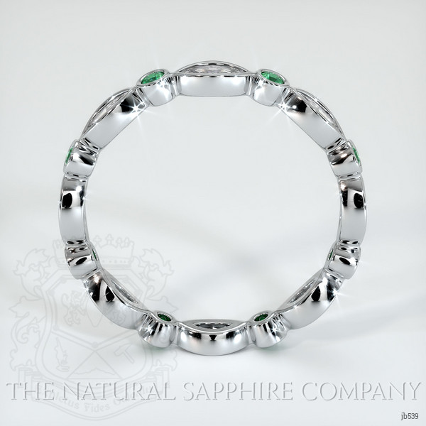 Platinum 950 Emerald and Diamond Eternity Wedding Band