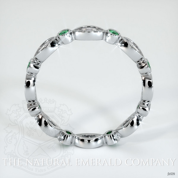 Platinum 950 Emerald and Diamond Eternity Wedding Band