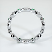 18K White Gold Emerald and Diamond Eternity Wedding Band Image