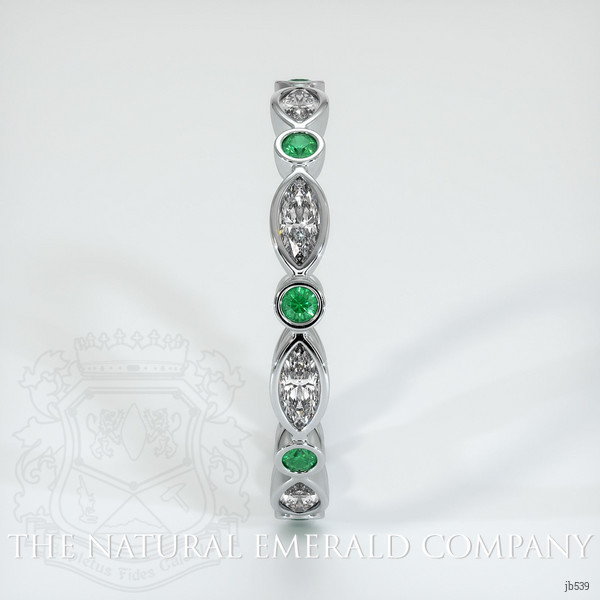 18K White Gold Emerald and Diamond Eternity Wedding Band